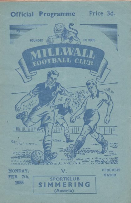 Millwall v Sportklub Simmering  07-Feb-1955