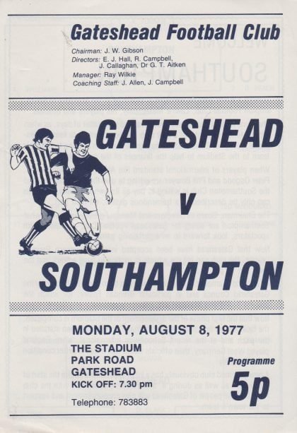 Gateshead v Southampton  08-Aug-1977