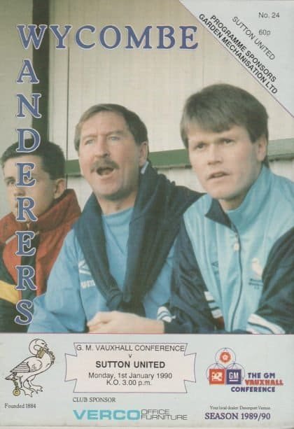 Wycombe Wanderers v Sutton United 01-Jan-1990