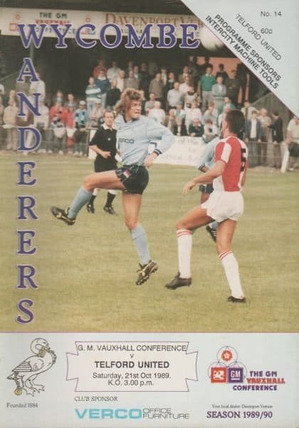 Wycombe Wanderers v Telford United 21-Oct-1989