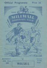 Millwall v Walsall  22-Jan-1955