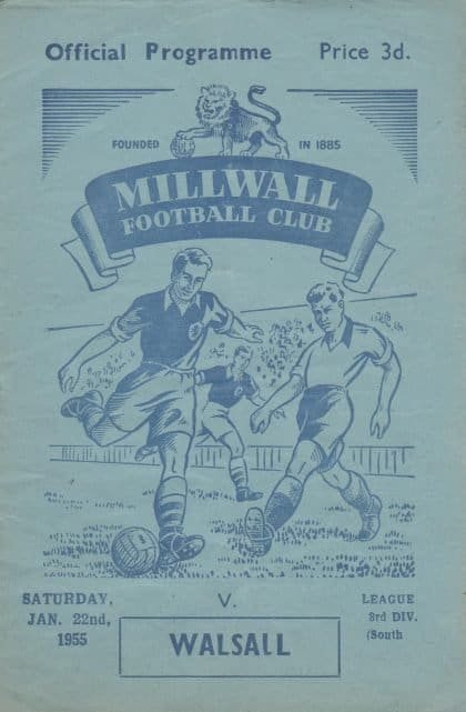 Millwall v Walsall  22-Jan-1955