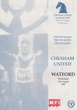 Chesham United v Watford  11-Aug-1993