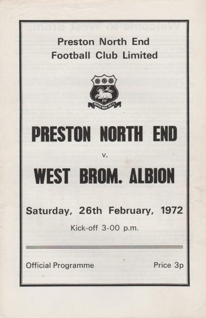 Preston North End v West Bromwich Albion 26-Feb-1972