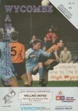 Wycombe Wanderers v Welling United 17-Feb-1990