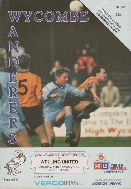 Wycombe Wanderers v Welling United 17-Feb-1990