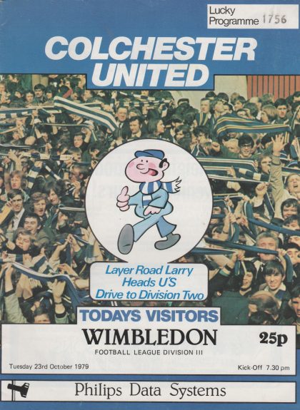 Colchester United v Wimbledon  23-Oct-1979