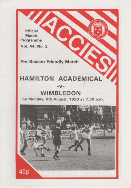 Hamilton Academicals v Wimbledon  06-Aug-1990