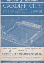 Cardiff City v Wolverhampton Wanderers 25-Feb-1961