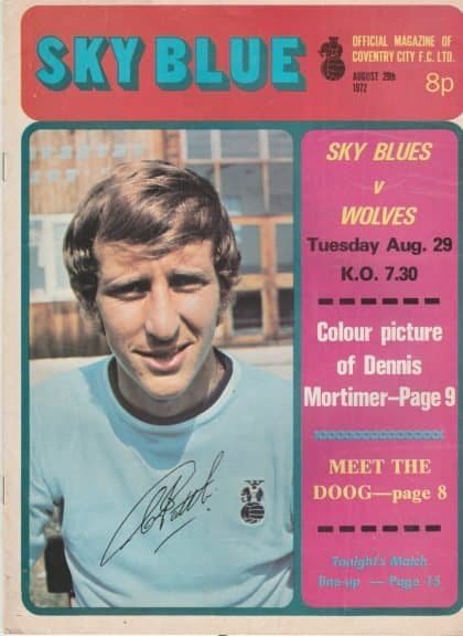Coventry City v Wolverhampton Wanderers 29-Aug-1972