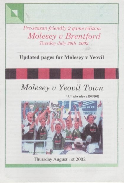 Molesey v Yeovil Town  01-Aug-2002