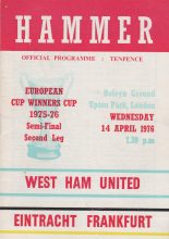 West Ham United v Eintracht Frankfurt  14-Apr-1976
