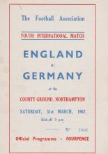 England Youth v Germany Youth 31-Mar-1962