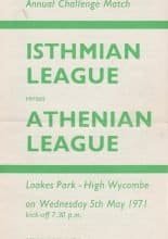 Isthmian League v Athenian League   05-May-1971