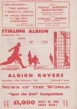 Stirling Albion v Albion Rovers  25-Feb-1961