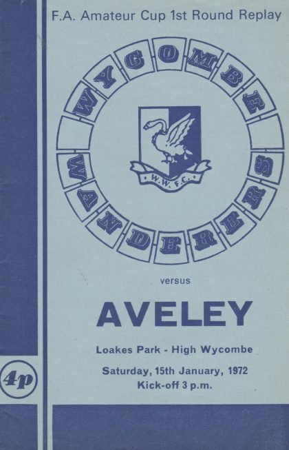 Wycombe Wanderers v Aveley 15-Jan-1972