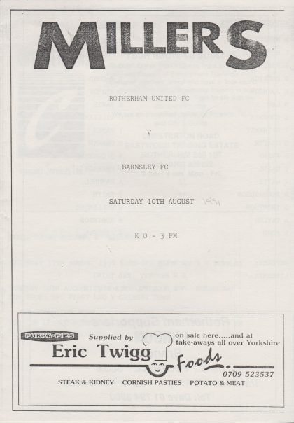 Rotherham United v Barnsley 10-Aug-1991