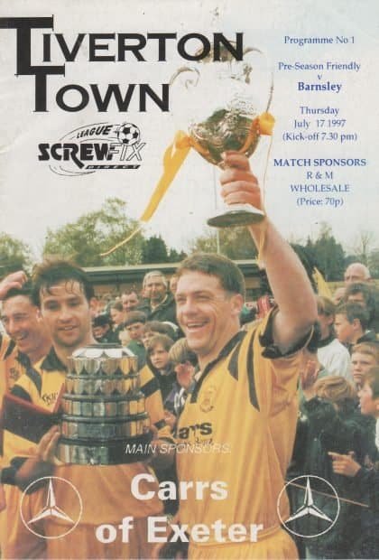 Tiverton Town v Barnsley  17-Jul-1997