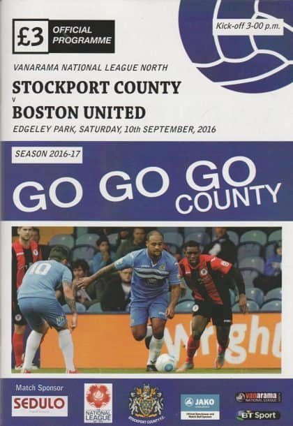 Stockport County v Boston United 10-Sep-2016