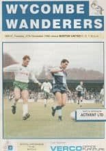 Wycombe Wanderers v Boston United 27-Nov-1990