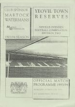 Yeovil Town Reserves v AFC Bournemouth Reserves 06-Oct-1993