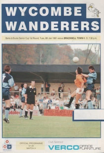 Wycombe Wanderers v Bracknell Town  08-Jan-1991