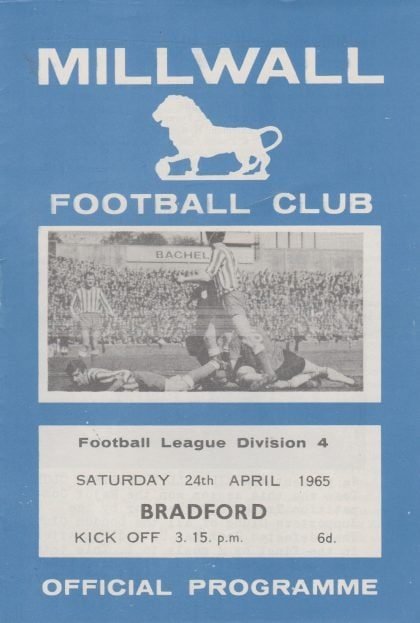 Millwall v Bradford Park Avenue 24-Apr-1965