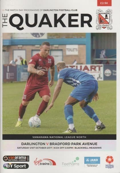Darlington v Bradford Park Avenue  21-Oct-2017
