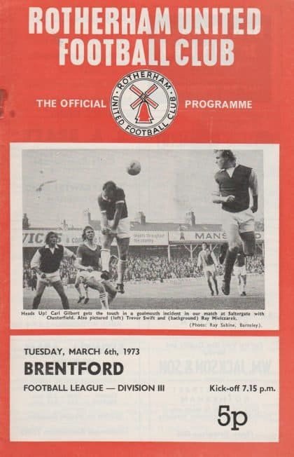 Rotherham United v Brentford 06-Mar-1973