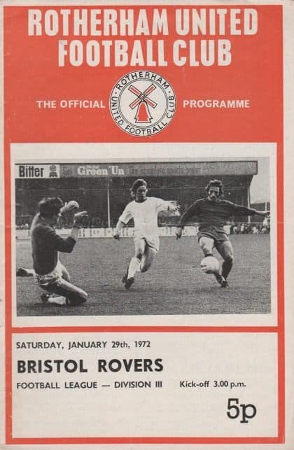 Rotherham United v Bristol Rovers 29-Jan-1972