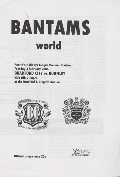 Bradford City Reserves v Preston North End Reserves 24-Feb-2004
