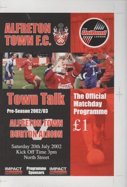Alfreton Town v Burton Albion 20-Jul-2002
