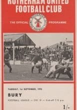 Rotherham United v Bury 01-Sep-1970