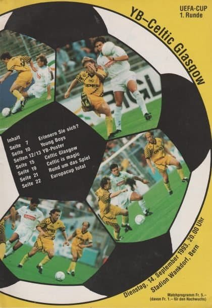 Young Boys Berne v Glasgow Celtic   14-Sep-1993
