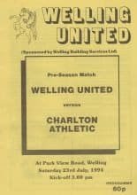 Welling United v Charlton Athletic 23-Jul-1994