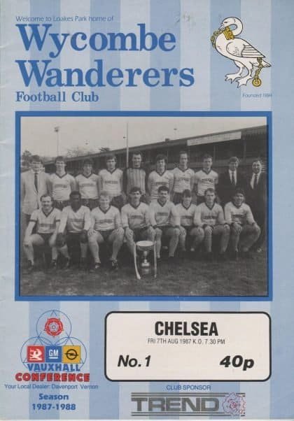 Wycombe Wanderers v Chelsea  07-Aug-1987