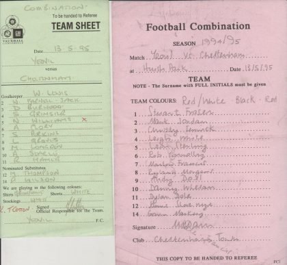 Yeovil Town Reserves v Cheltenham Town Reserves 13-May-1995