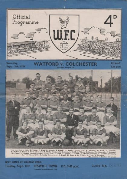 Watford v Colchester United 11-Sep-1954
