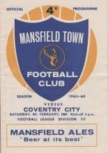 Mansfield Town v Coventry City  09-Feb-1964