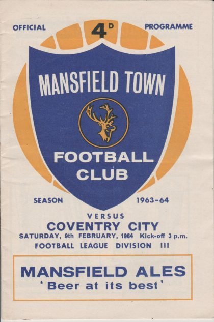 Mansfield Town v Coventry City  09-Feb-1964