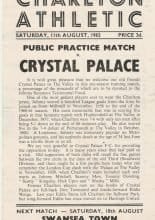 Charlton Athletic v Crystal Palace 11-Aug-1962