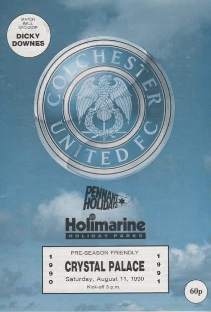 Colchester United v Crystal Palace 11-Aug-1990