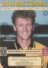 Sutton United v Crystal Palace   31-Jul-2001