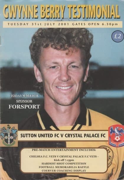 Sutton United v Crystal Palace   31-Jul-2001