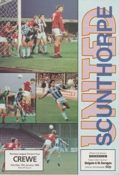 Scunthorpe United v Crewe Alexandra 14-Jan-1989