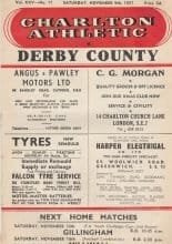 Charlton Athletic v Derby County  09-Nov-1957