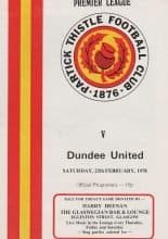 Partick Thistle v Dundee United 25-Feb-1978