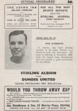 Stirling Albion v Dundee United 25-Dec-1965