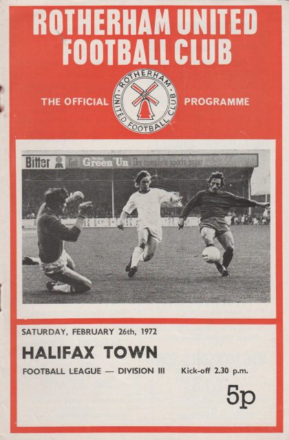 Rotherham United v Halifax Town 26-Feb-1972
