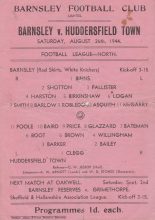 Barnsley v Huddersfield Town 26-Aug-1944